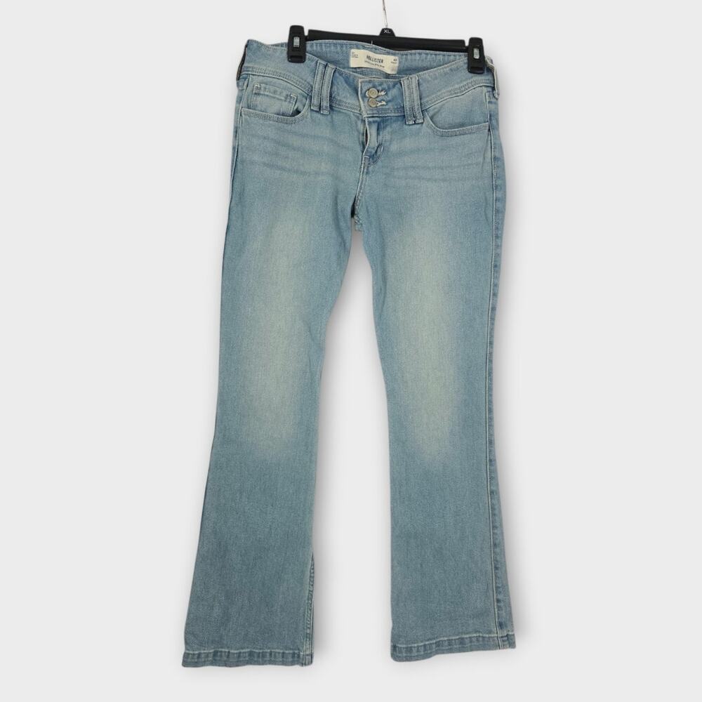 Hollister Jeans Women's 6R Ultra Low-Rise Boot Light Wash Flap Pockets